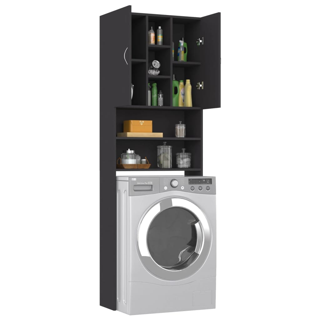 Pesukonekaappi harmaa 64x25,5x190 cm - Harrastajankoti.fi