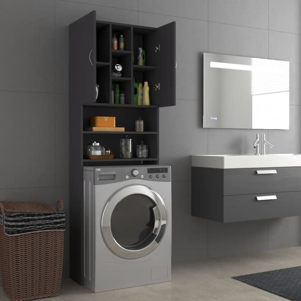 Pesukonekaappi harmaa 64x25,5x190 cm - Harrastajankoti.fi
