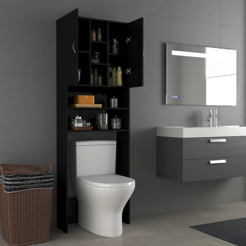 Pesukonekaappi korkeakiilto musta 64x25,5x190 cm - Harrastajankoti.fi