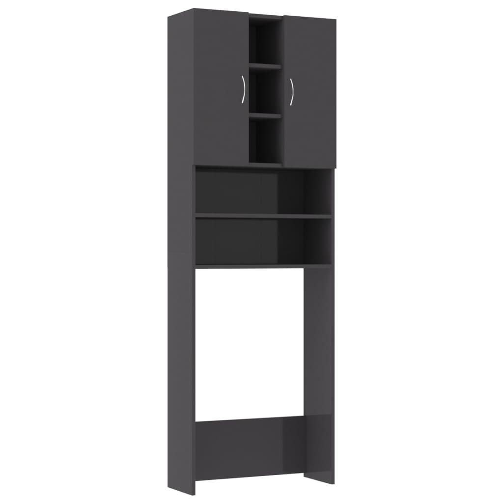 Pesukonekaappi korkeakiilto harmaa 64x25,5x190 cm - Harrastajankoti.fi