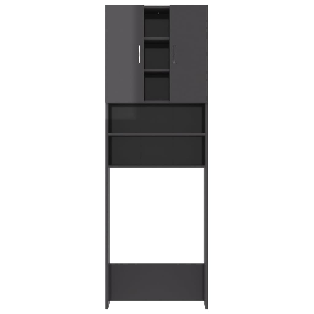 Pesukonekaappi korkeakiilto harmaa 64x25,5x190 cm - Harrastajankoti.fi