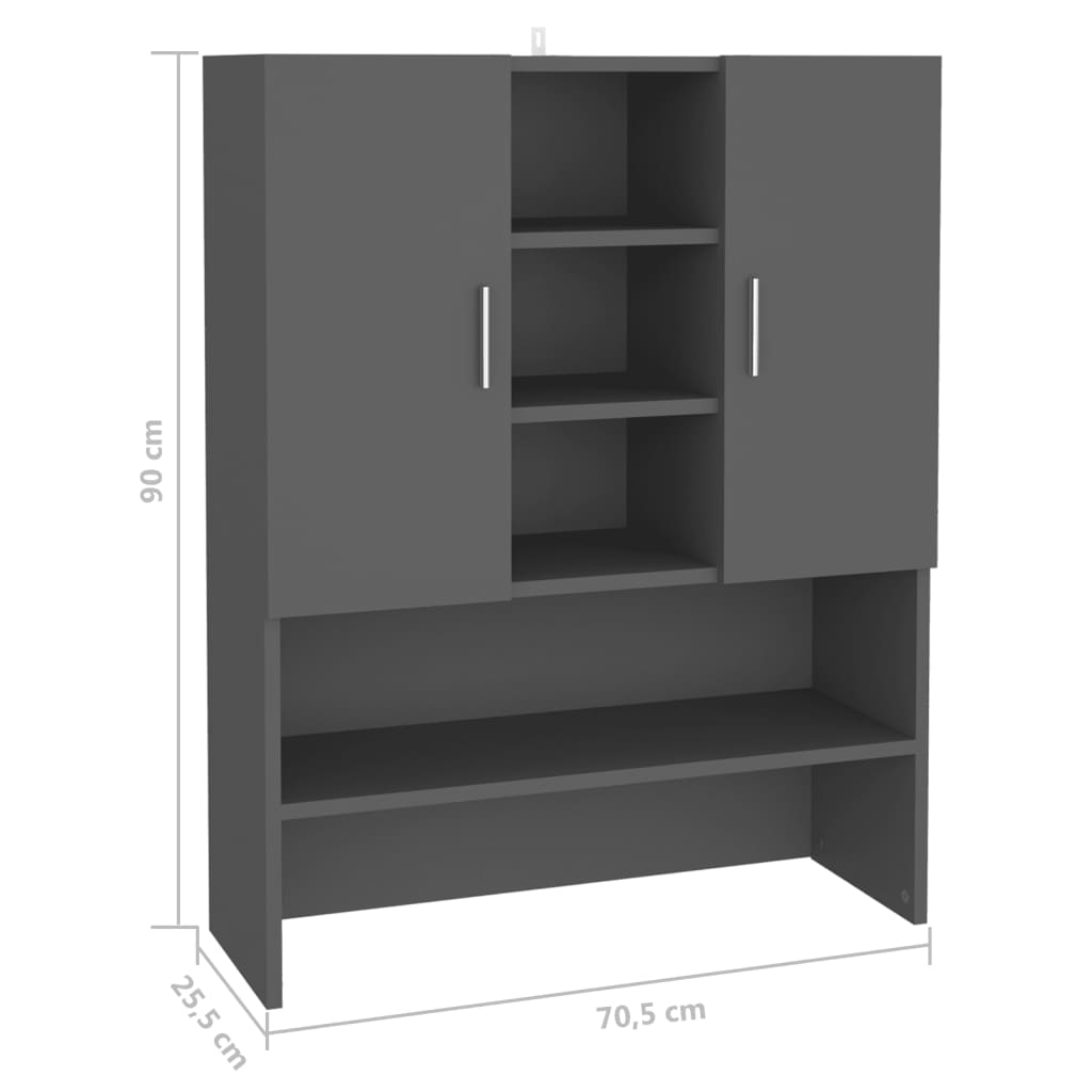 Pesukonekaappi harmaa 70,5x25,5x90 cm - Harrastajankoti.fi