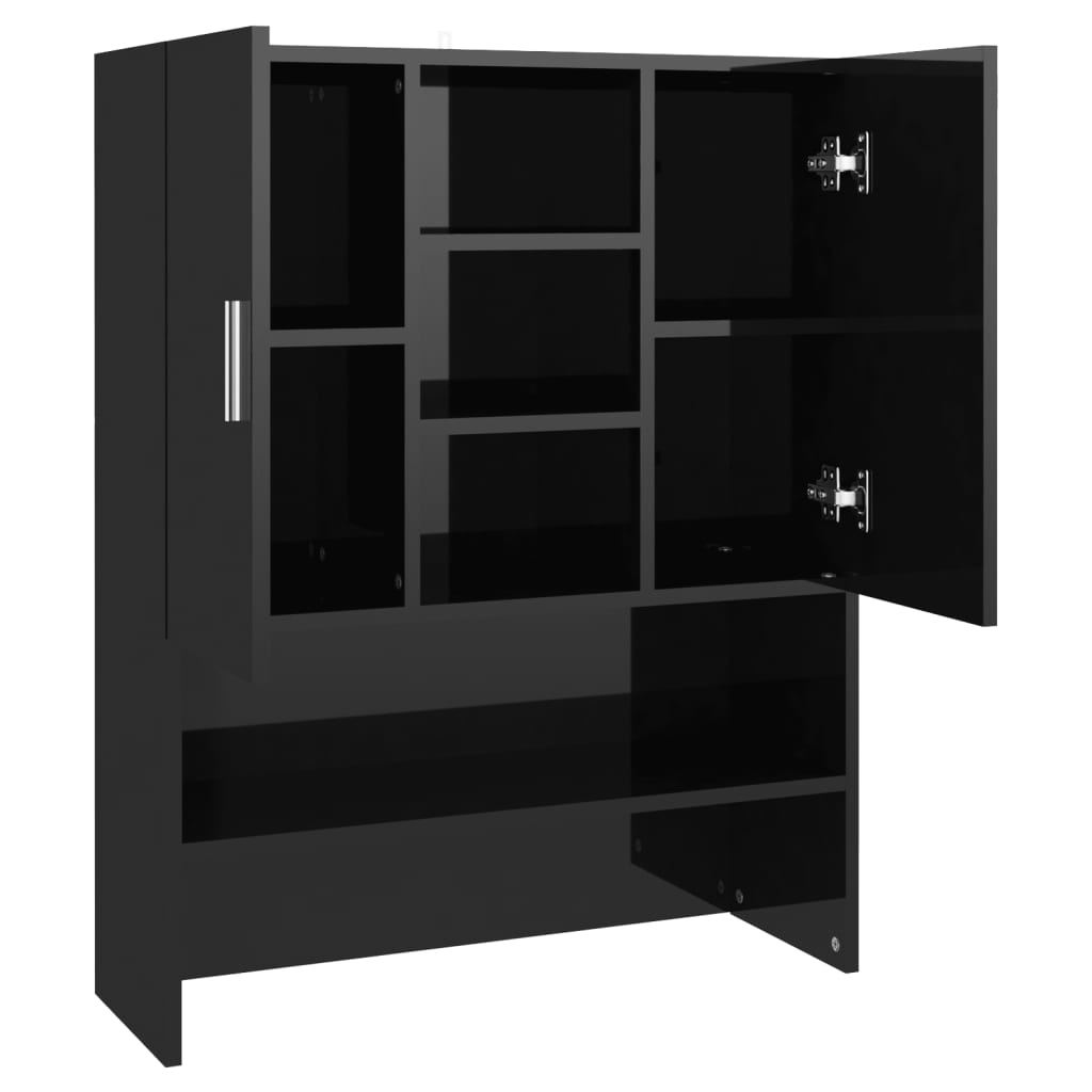 Pesukonekaappi korkeakiilto musta 70,5x25,5x90 cm - Harrastajankoti.fi