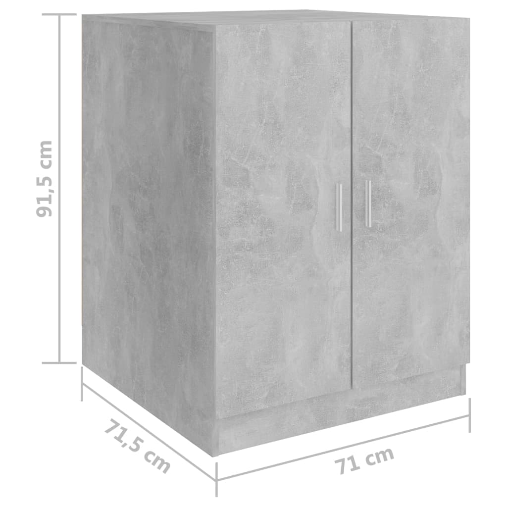 Pesukonekaappi betoninharmaa 71x71,5x91,5 cm - Harrastajankoti.fi