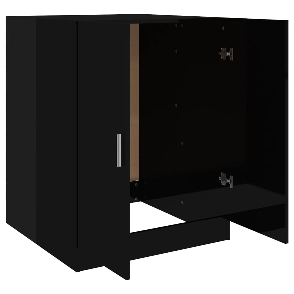 Pesukonekaappi korkeakiilto musta 71x71,5x91,5 cm - Harrastajankoti.fi