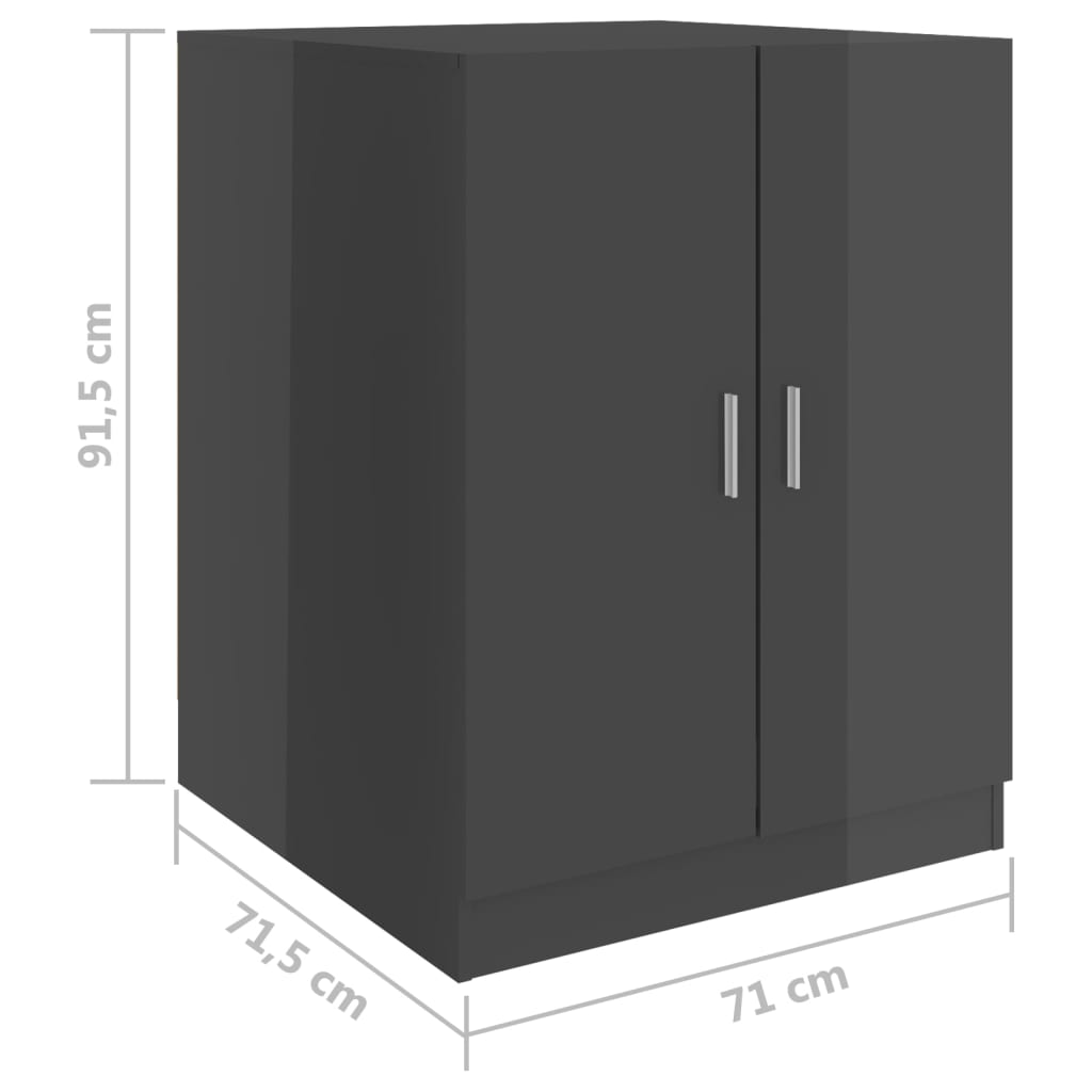 Pesukonekaappi korkeakiilto harmaa 71x71,5x91,5 cm - Harrastajankoti.fi