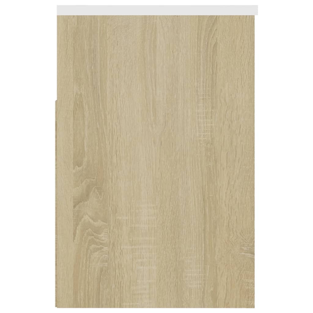 Kenkien säilytyspenkki valk./Sonoma-tammi 60x30x45 cm lastulevy - Harrastajankoti.fi