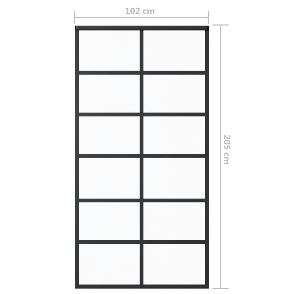 Liukuovi asennustarvikkeilla ESG lasi ja alumiini 102x205 cm - Harrastajankoti.fi