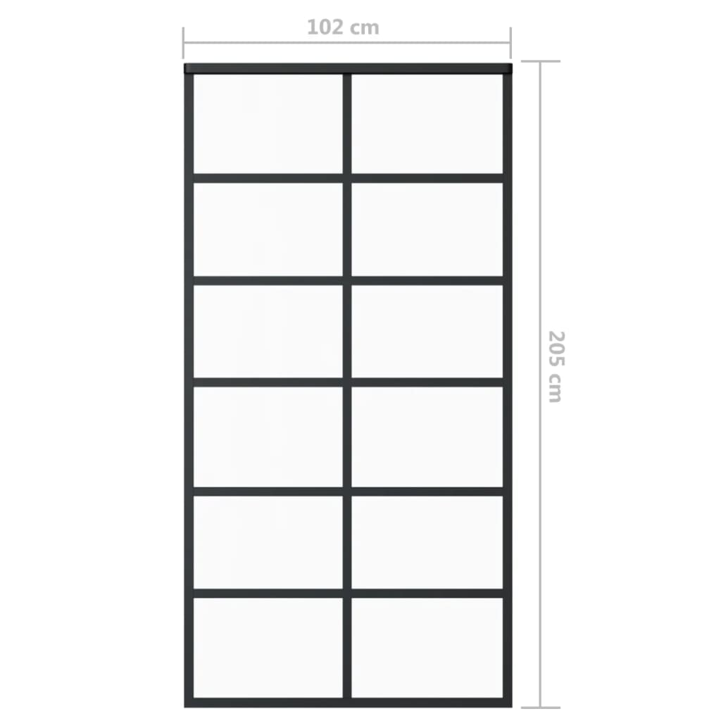 Liukuovi asennustarvikkeilla ESG lasi ja alumiini 102x205 cm - Harrastajankoti.fi