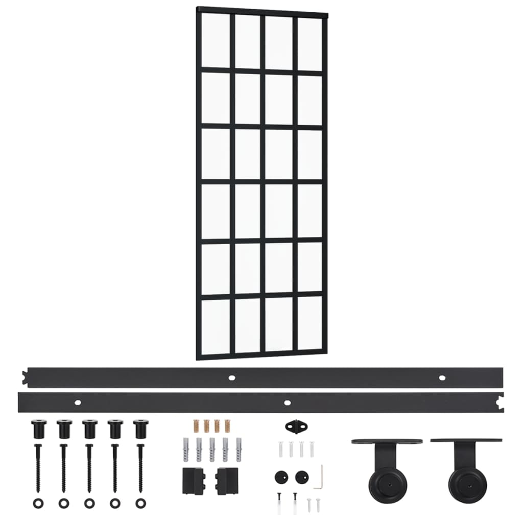 Liukuovi asennustarvikkeilla ESG lasi ja alumiini 76x205 cm - Harrastajankoti.fi