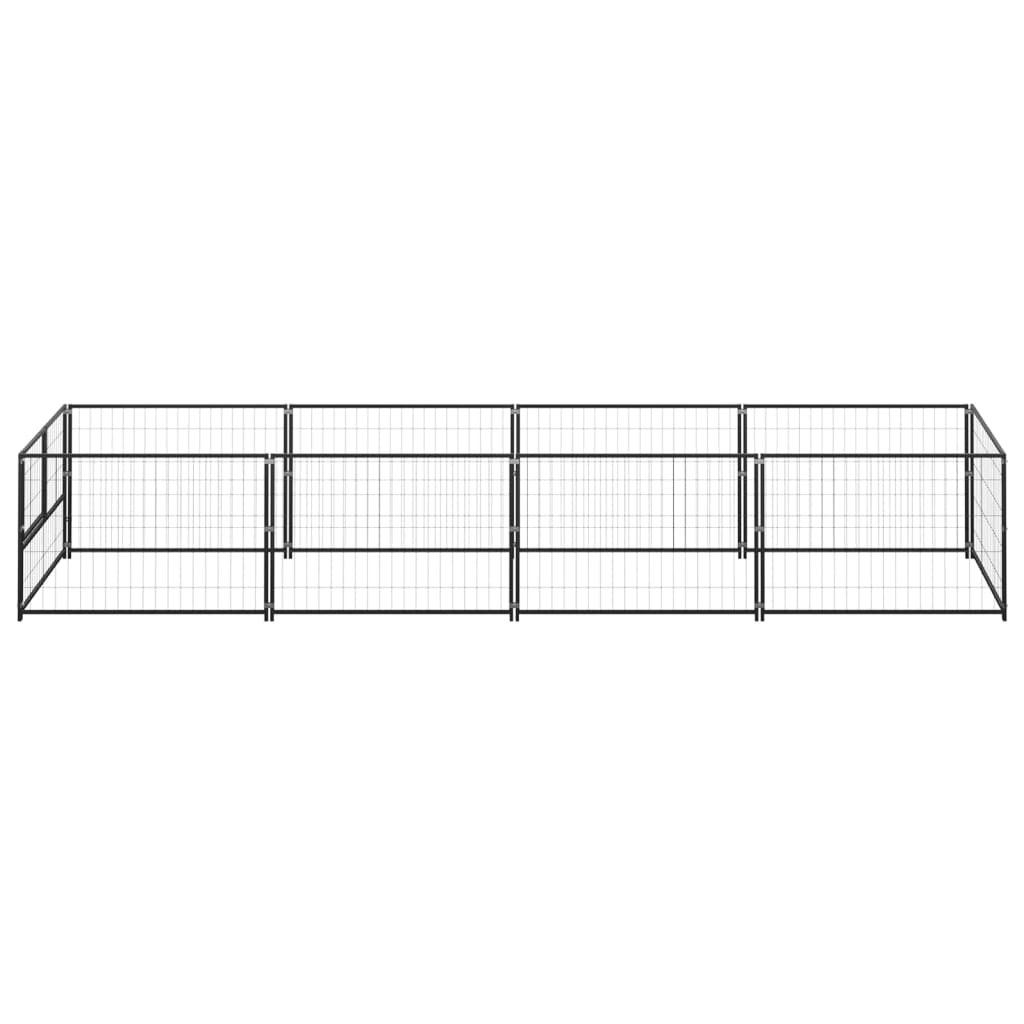 Koiranhäkki musta 4 m² teräs - Harrastajankoti.fi