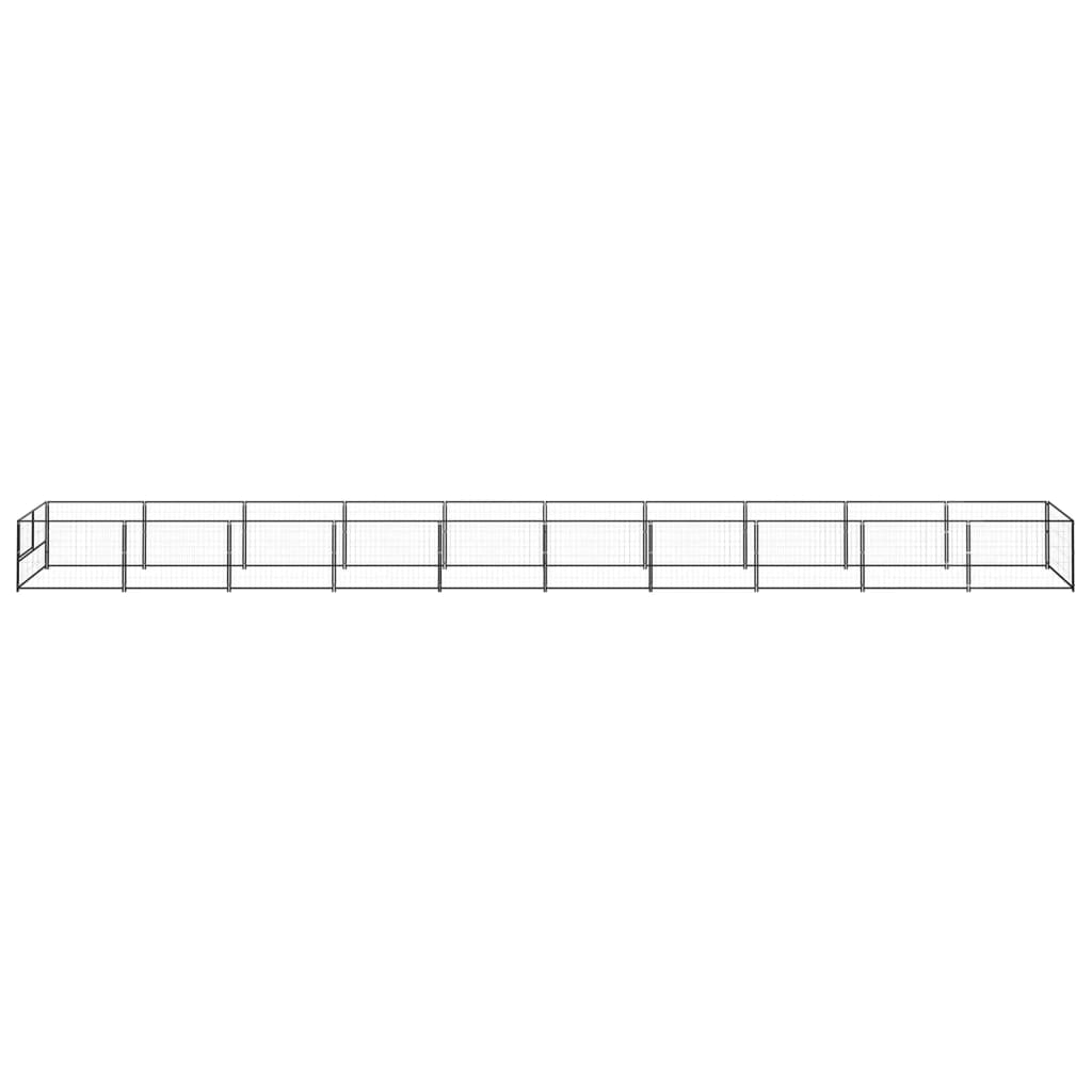 Koiranhäkki musta 10 m² teräs - Harrastajankoti.fi