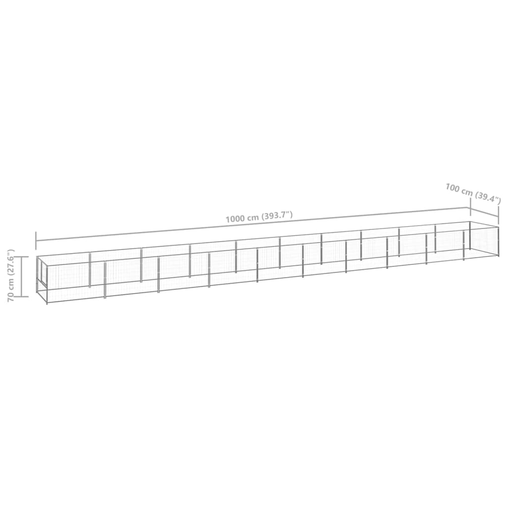 Koiranhäkki hopea 10 m² teräs - Harrastajankoti.fi