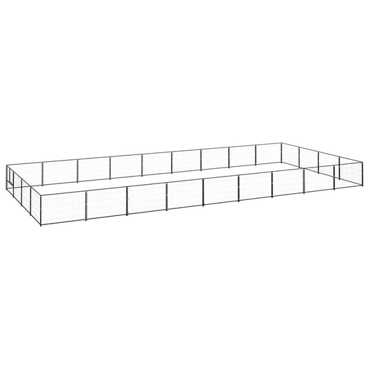 Koiranhäkki musta 36 m² teräs - Harrastajankoti.fi