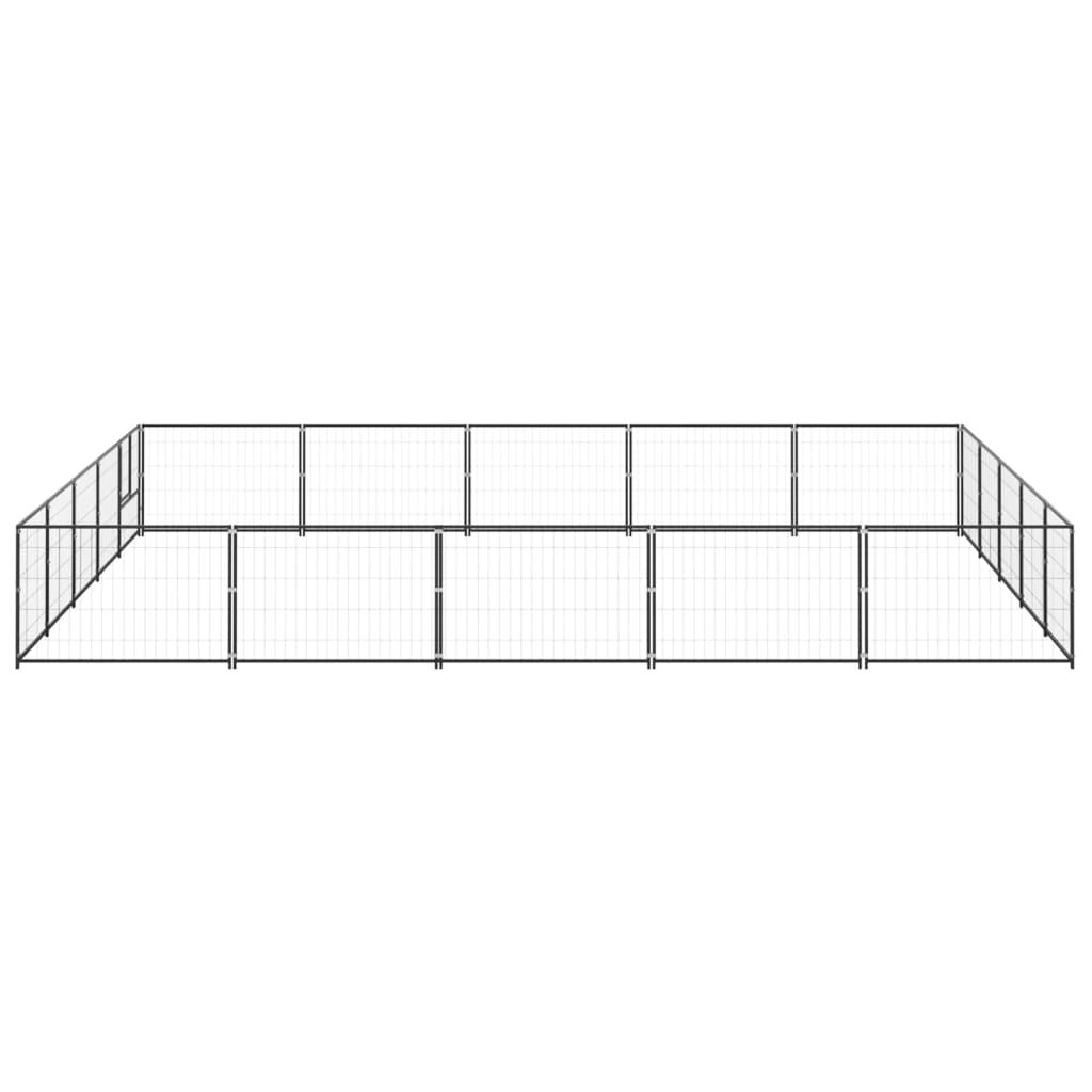 Koiranhäkki musta 25 m² teräs - Harrastajankoti.fi