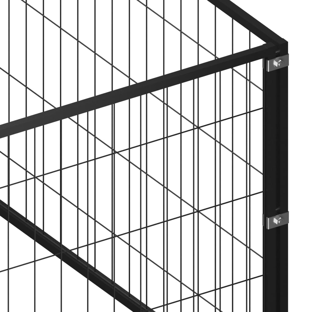 Koiranhäkki musta 25 m² teräs - Harrastajankoti.fi