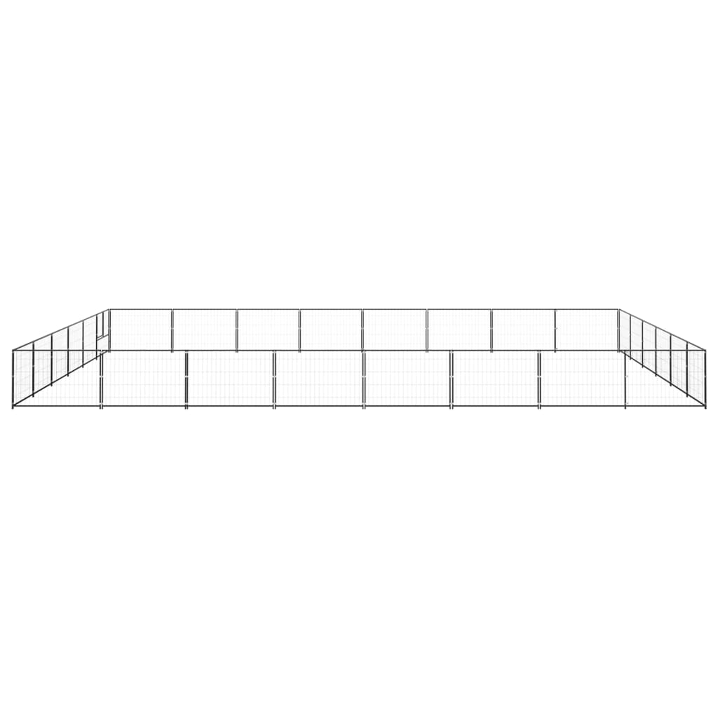 Koiranhäkki musta 48 m² teräs - Harrastajankoti.fi