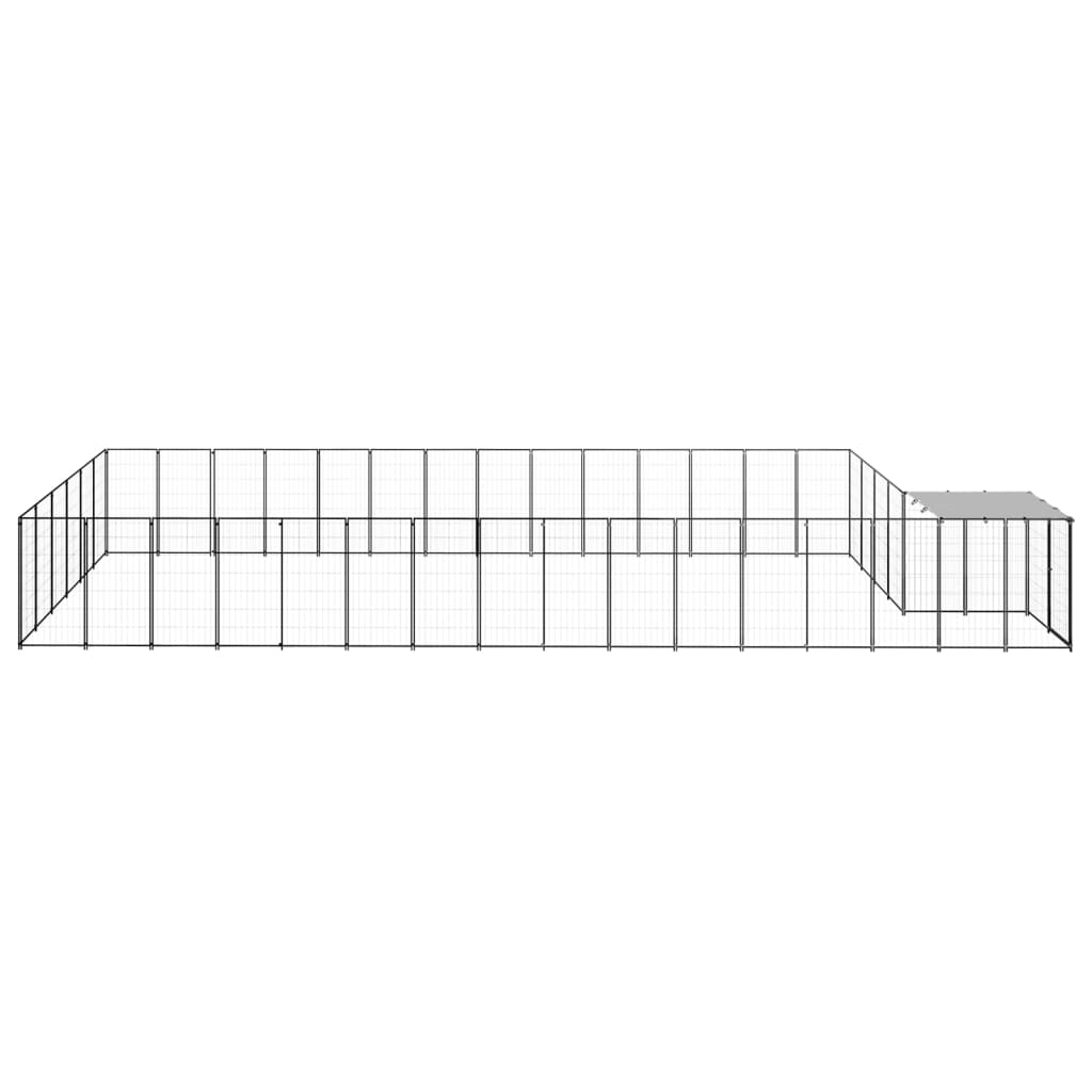 Koiranhäkki musta 26,62 m² teräs - Harrastajankoti.fi