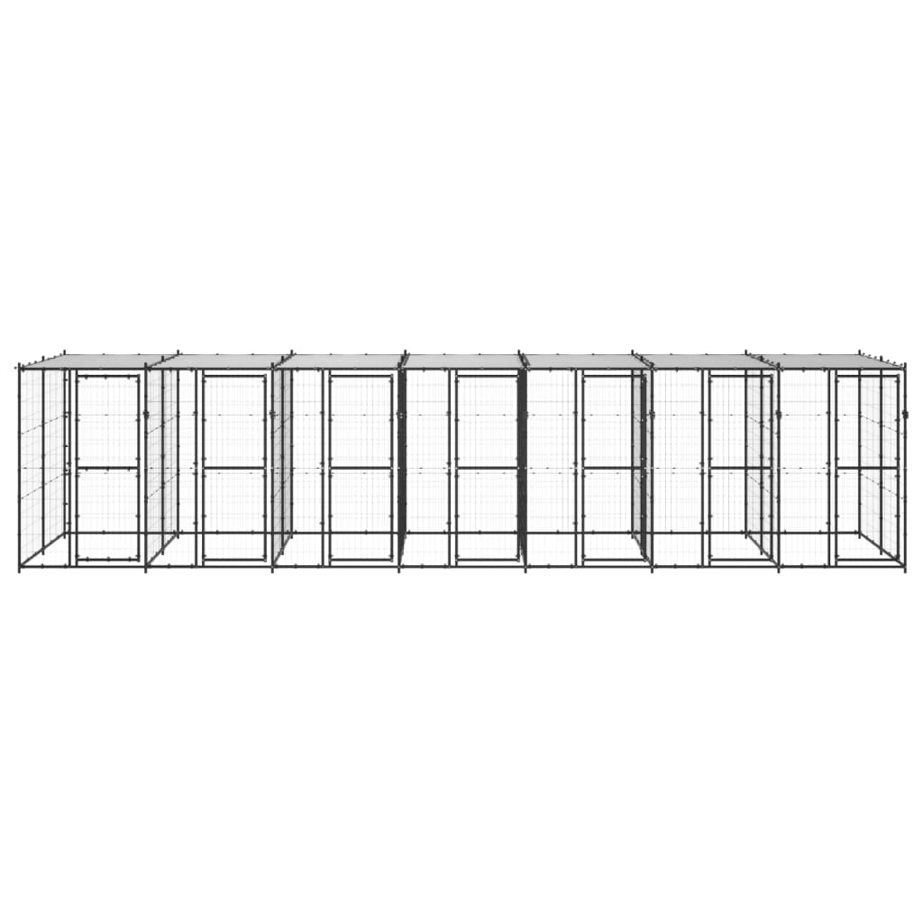 Koiran ulkohäkki katolla teräs 16,94 m² - Harrastajankoti.fi