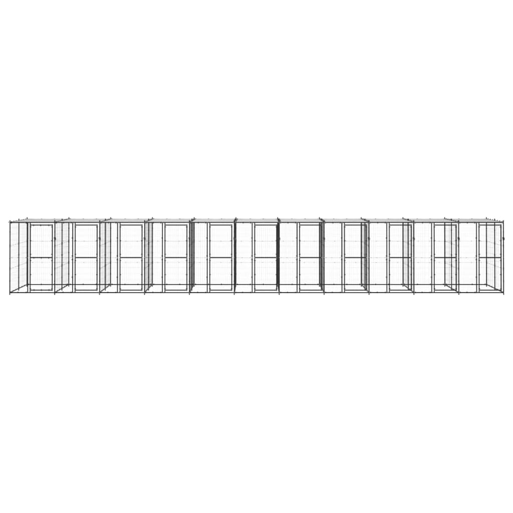 Koiran ulkohäkki katolla teräs 26,62 m² - Harrastajankoti.fi