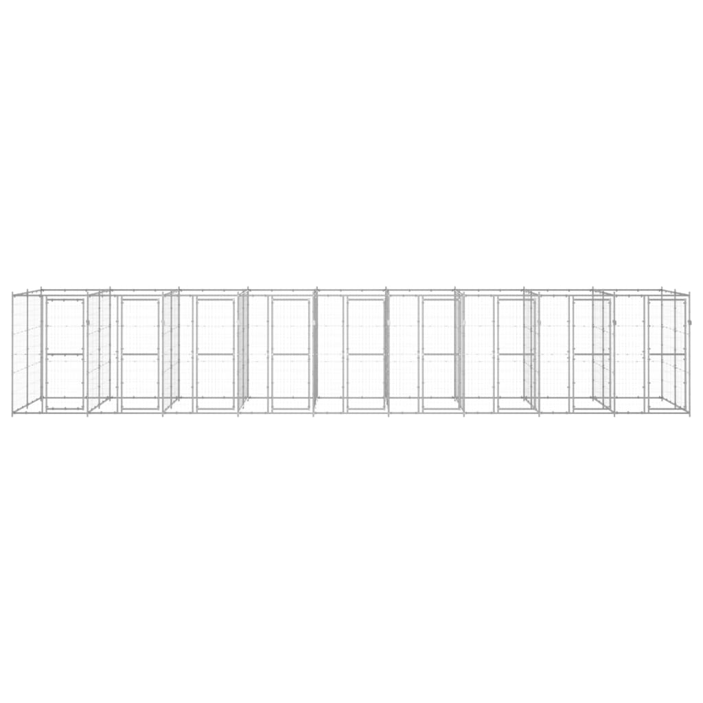 Koiran ulkohäkki galvanoitu teräs 21,78 m² - Harrastajankoti.fi