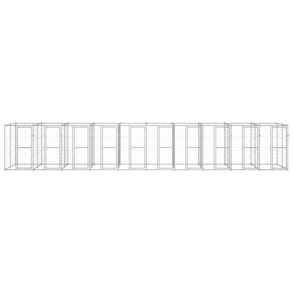 Koiran ulkohäkki galvanoitu teräs 24,2 m² - Harrastajankoti.fi