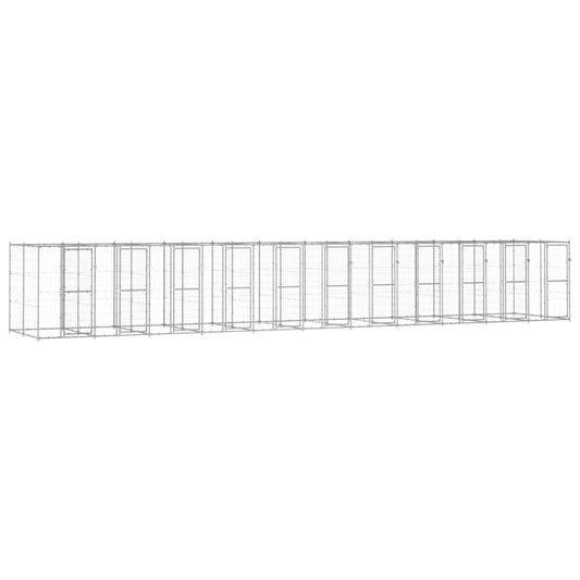 Koiran ulkohäkki galvanoitu teräs 26,62 m² - Harrastajankoti.fi