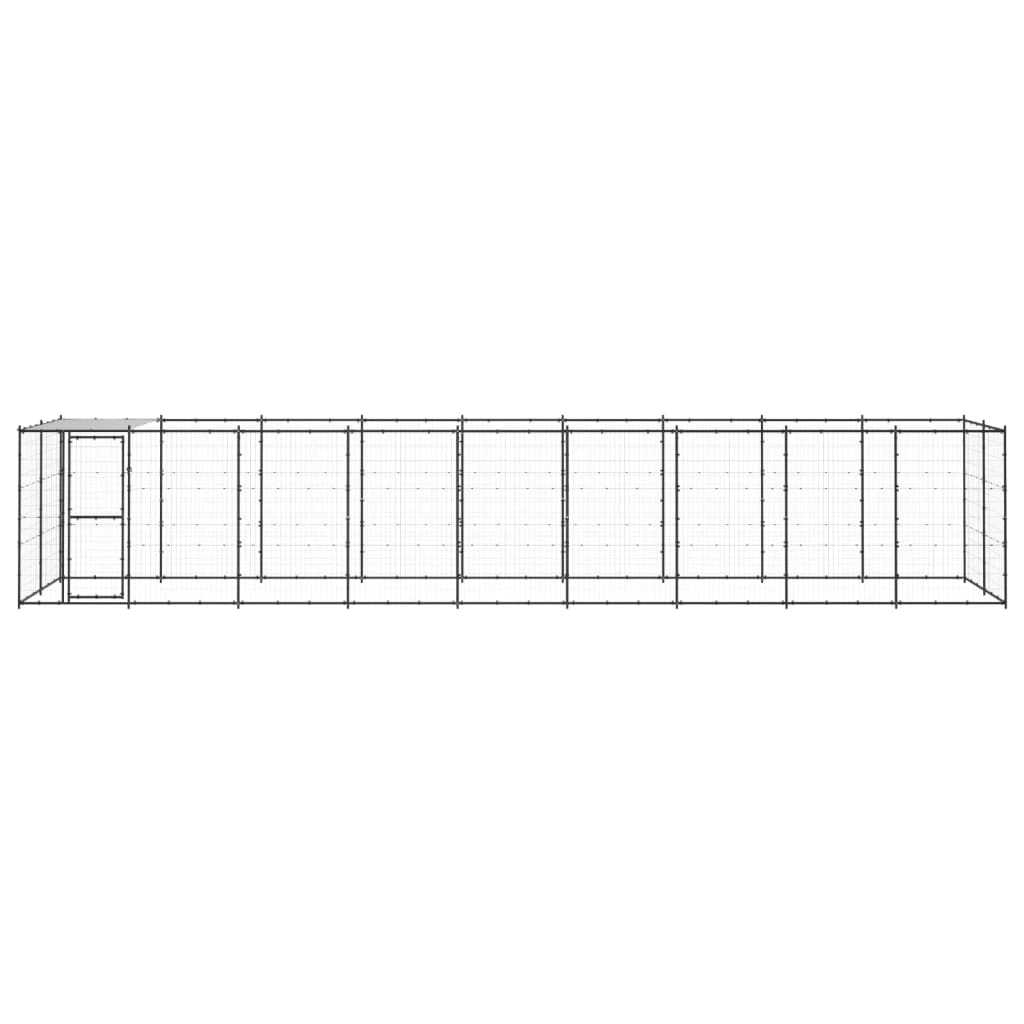 Koiran ulkohäkki katolla teräs 21,78 m² - Harrastajankoti.fi