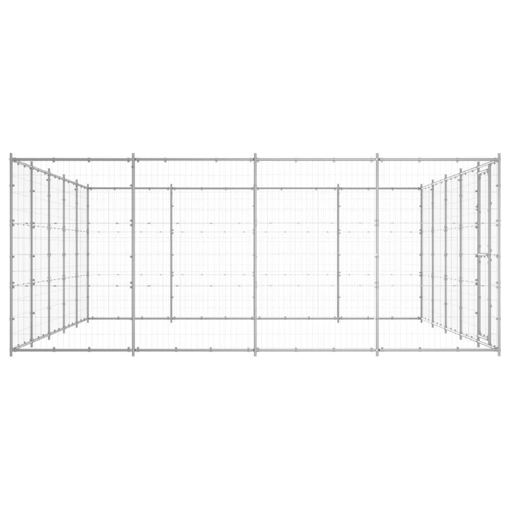 Koiran ulkohäkki galvanoitu teräs 24,2 m² - Harrastajankoti.fi