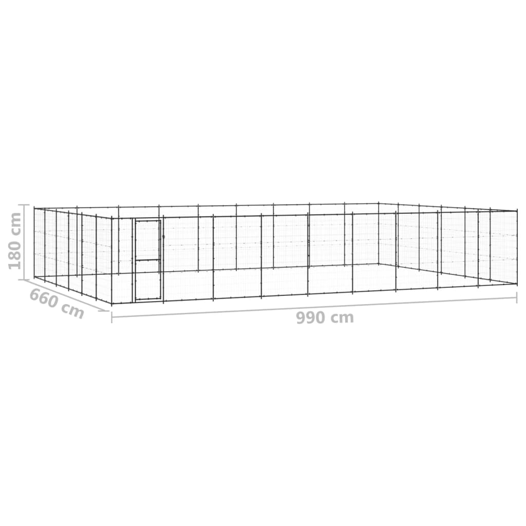 Koiran ulkohäkki teräs 65,34 m² - Harrastajankoti.fi