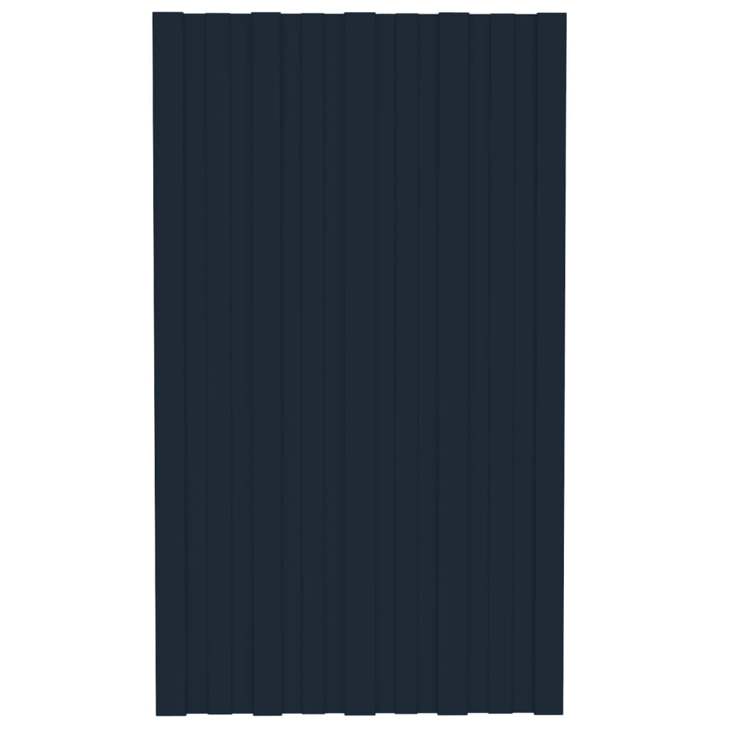 Kattopaneeli 12 kpl galvanoitu teräs antrasiitti 80x45 cm - Harrastajankoti.fi