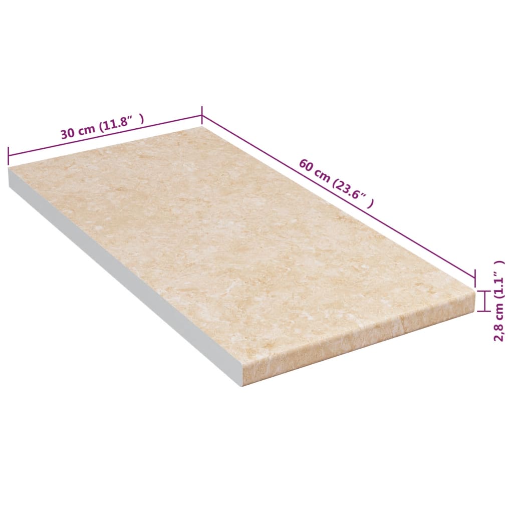 Keittiön työtaso beige marmorikuvio 30x60x2,8 cm lastulevy - Harrastajankoti.fi