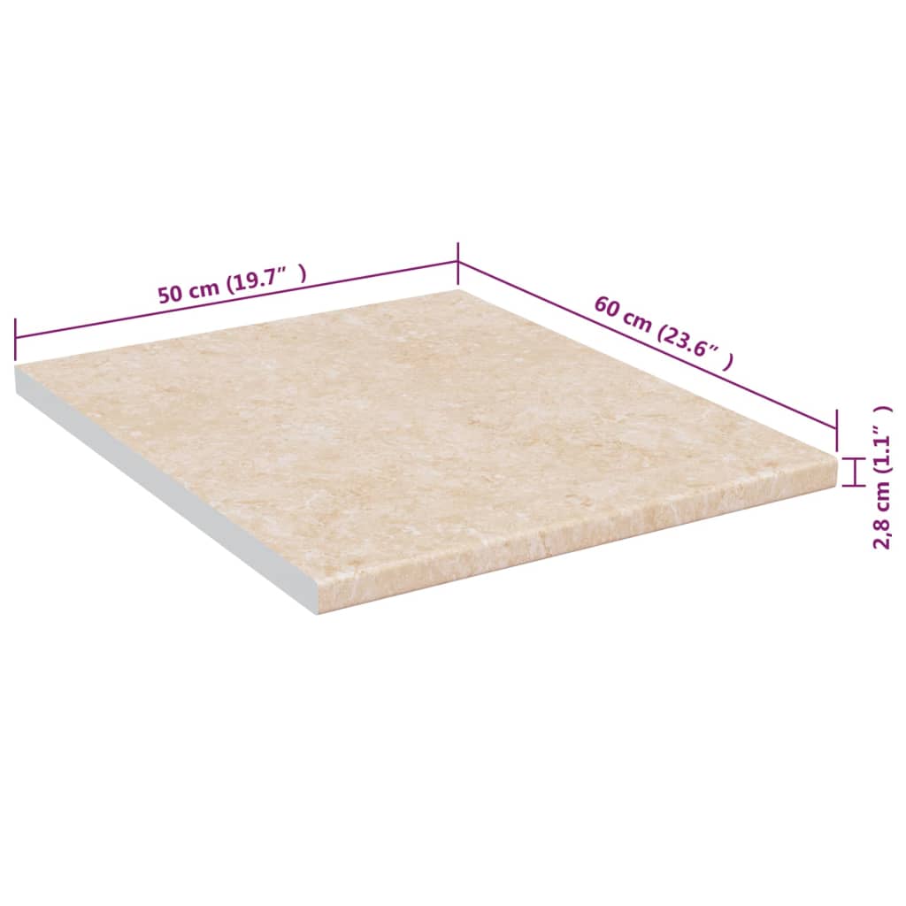 Keittiön työtaso beige marmorikuvio 50x60x2,8 cm lastulevy - Harrastajankoti.fi