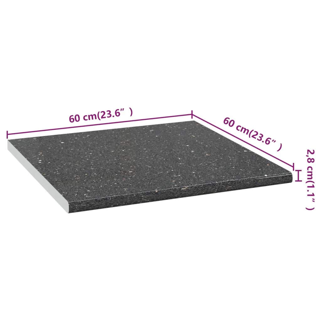 Keittiön työtaso musta graniittikuvio 60x60x2,8 cm lastulevy - Harrastajankoti.fi