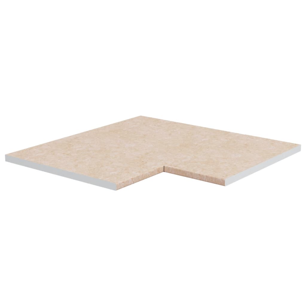 Keittiön kulmatyötaso beige marmorikuvio lastulevy - Harrastajankoti.fi