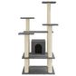Kissan kiipeilypuu sisal- raapimispylväillä tummanharmaa 110 cm - Harrastajankoti.fi