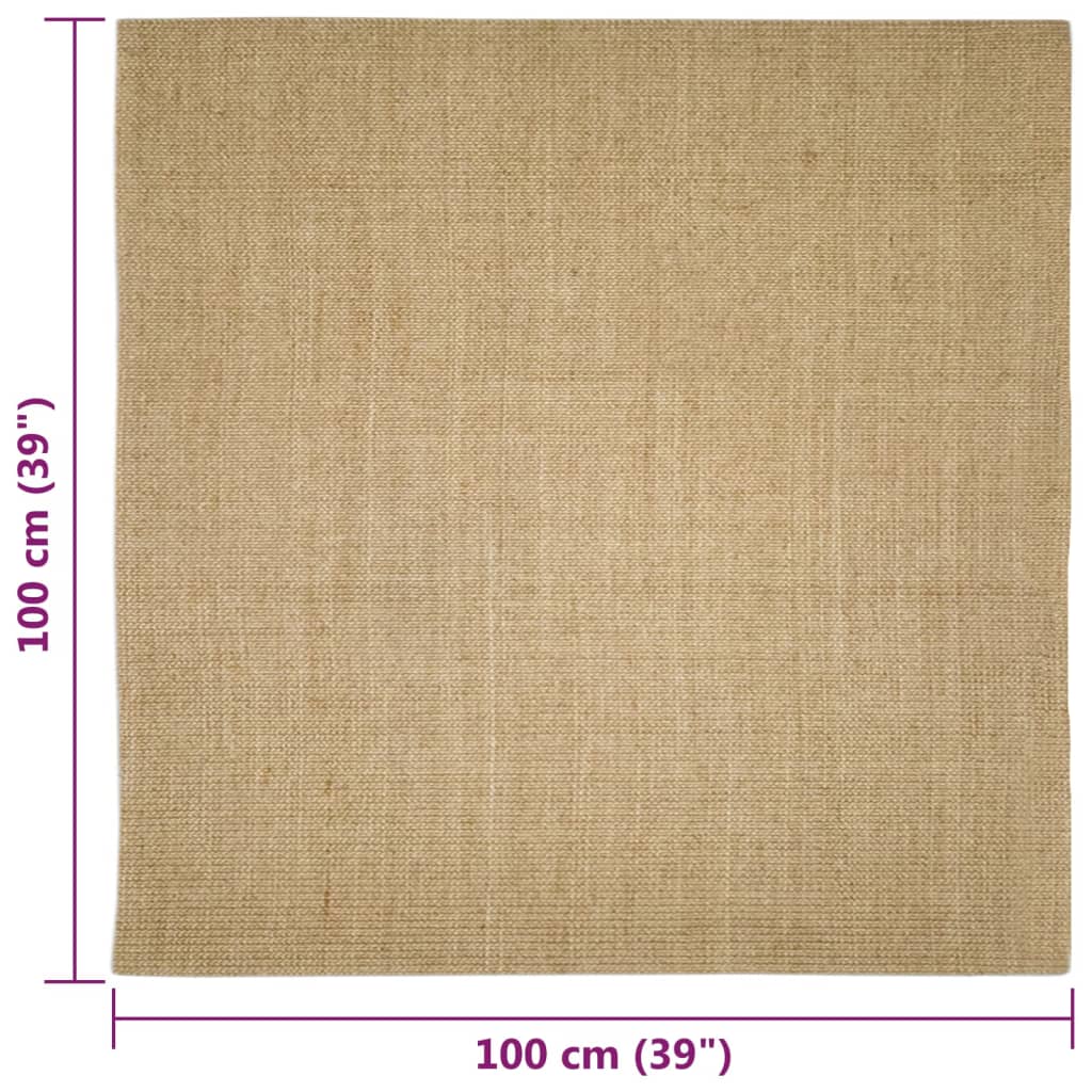 Matto luonnollinen sisal 100x100 cm - Harrastajankoti.fi
