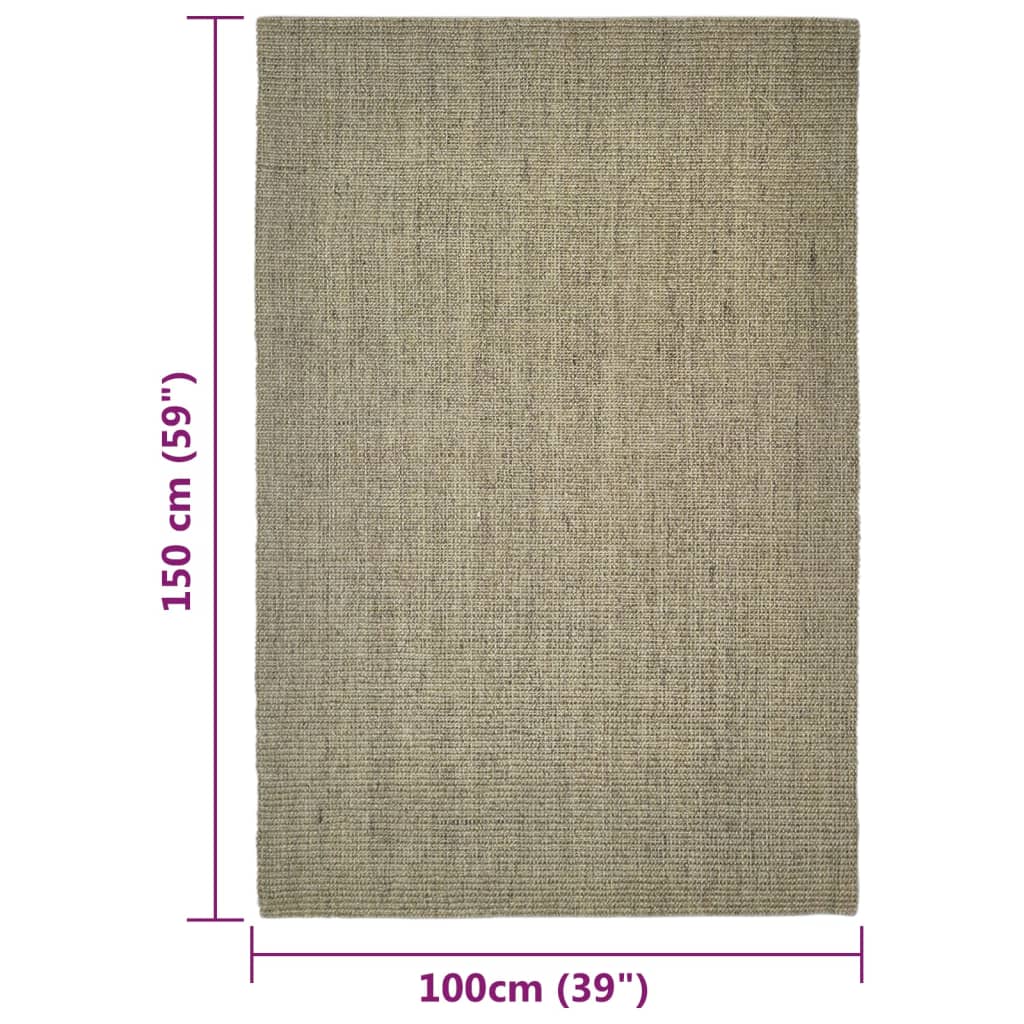 Matto luonnollinen sisal 100x150 cm harmaanruskea - Harrastajankoti.fi