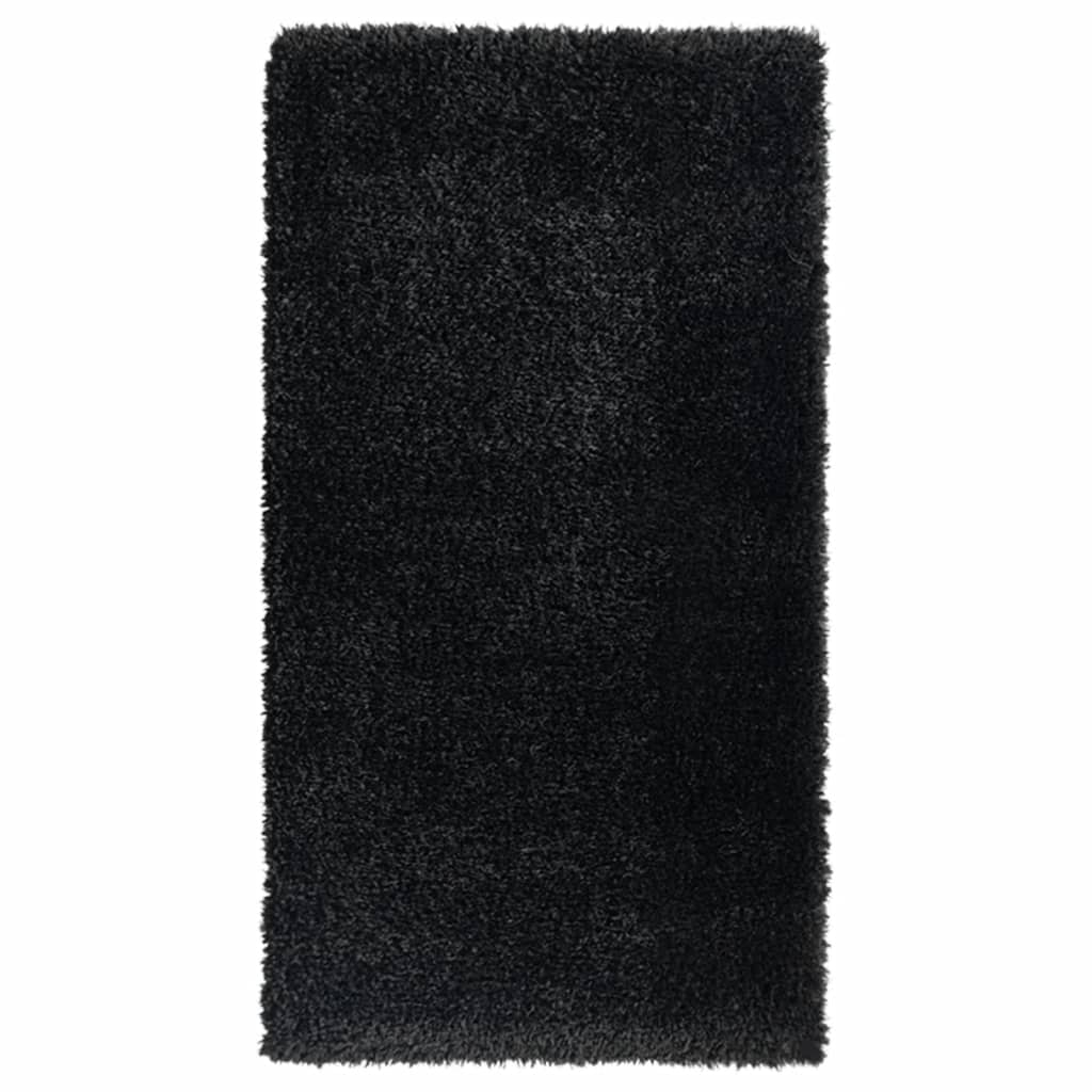 Korkeanukkainen Shaggy matto musta 80x150 cm 50 mm - Harrastajankoti.fi