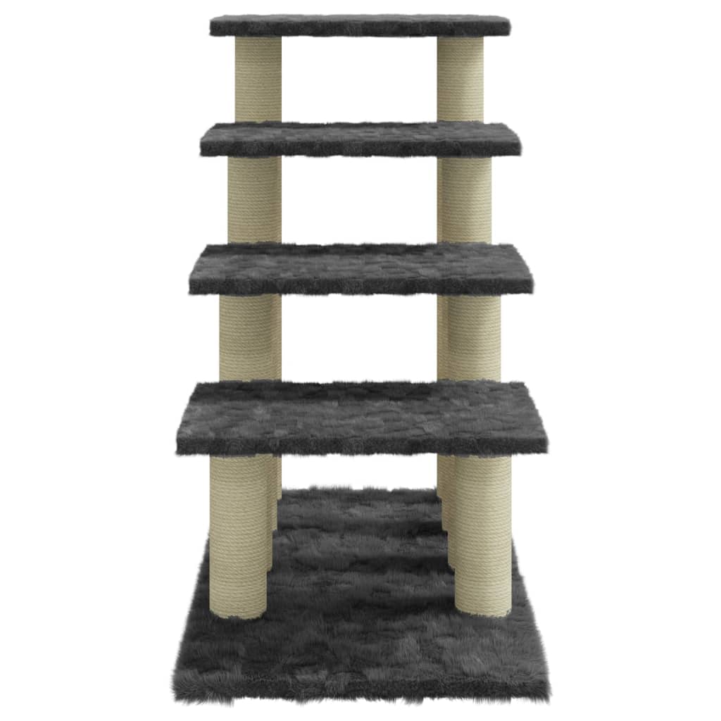 Kissan kiipeilypuu sisal- raapimispylväillä tummanharmaa 63 cm - Harrastajankoti.fi