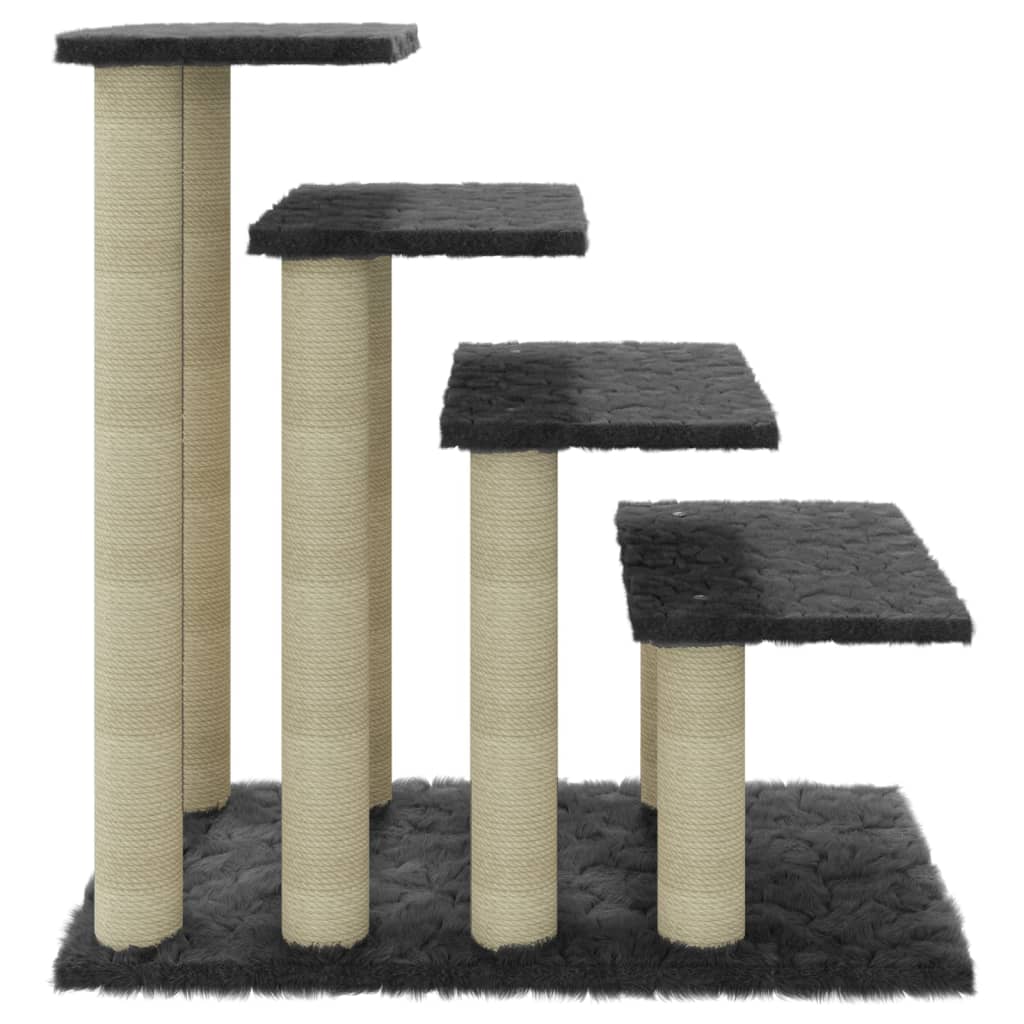 Kissan kiipeilypuu sisal- raapimispylväillä tummanharmaa 63 cm - Harrastajankoti.fi