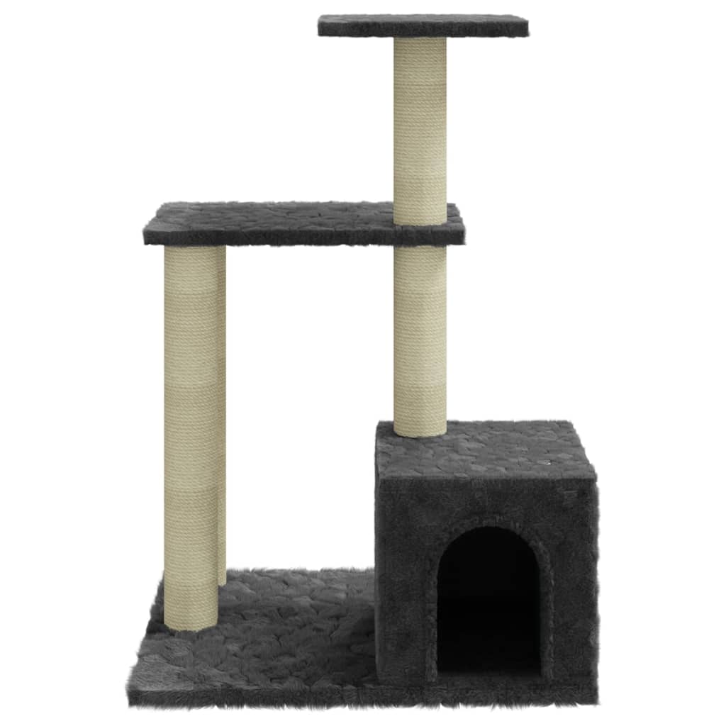 Kissan kiipeilypuu sisal- raapimispylväillä tummanharmaa 71 cm - Harrastajankoti.fi