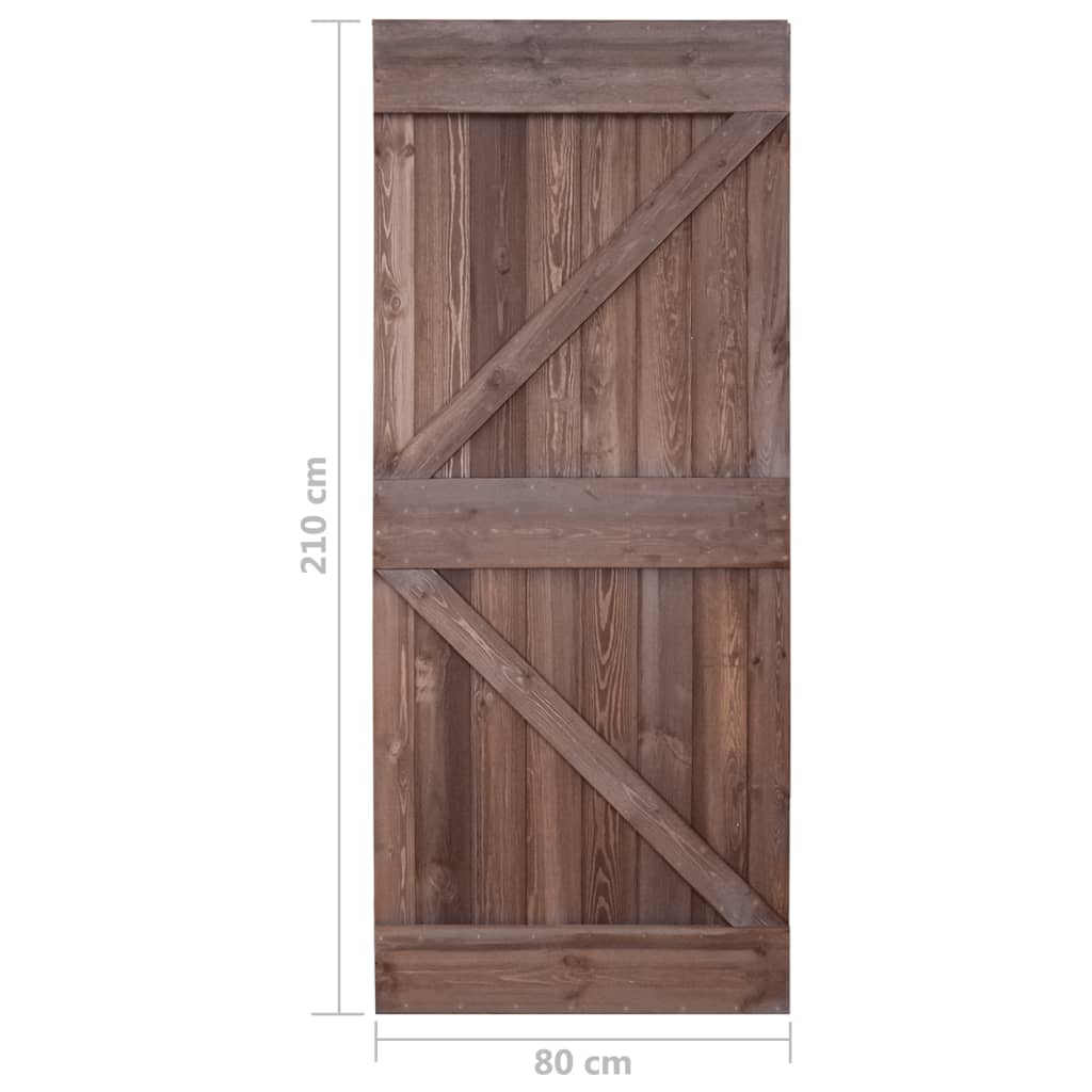 Liukuovi asennustarvikkeineen 80x210 cm mänty tummanruskea - Harrastajankoti.fi