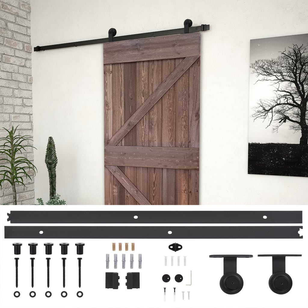 Liukuovi asennustarvikkeineen 90x210 cm mänty tummanruskea - Harrastajankoti.fi