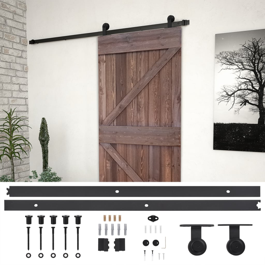 Liukuovi asennustarvikkeineen 90x210 cm mänty tummanruskea - Harrastajankoti.fi