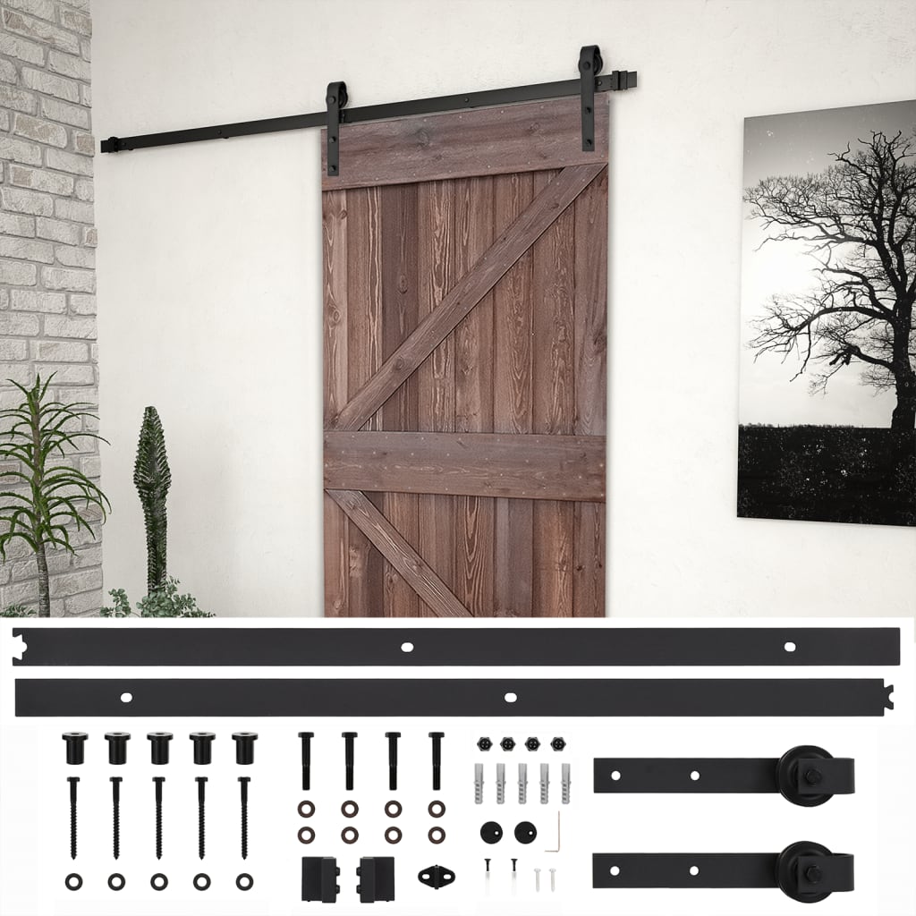 Liukuovi asennustarvikkeineen 90x210 cm mänty tummanruskea - Harrastajankoti.fi