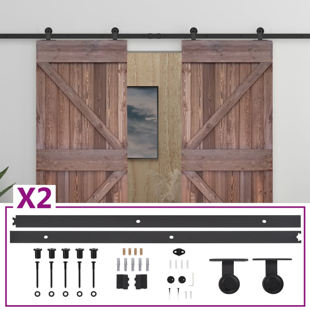 Liukuovi asennustarvikkeineen 100x210 cm mänty tummanruskea - Harrastajankoti.fi