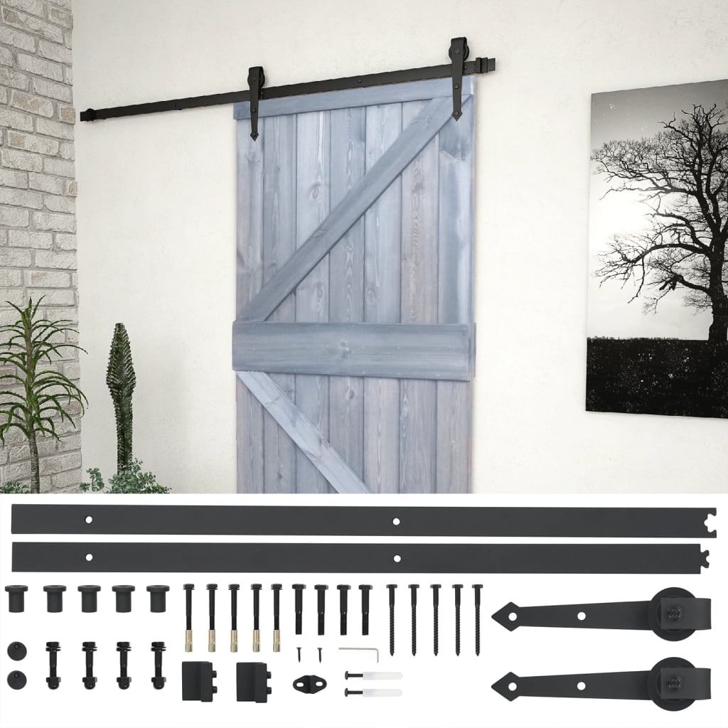 Liukuovi asennustarvikkeineen 80x210 cm täysi mänty harmaa - Harrastajankoti.fi