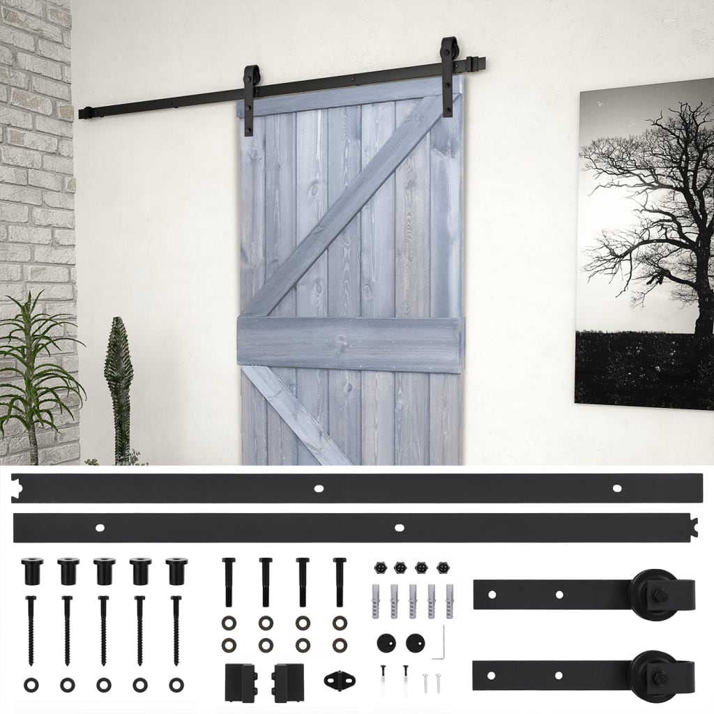 Liukuovi asennustarvikkeineen 80x210 cm täysi mänty harmaa - Harrastajankoti.fi