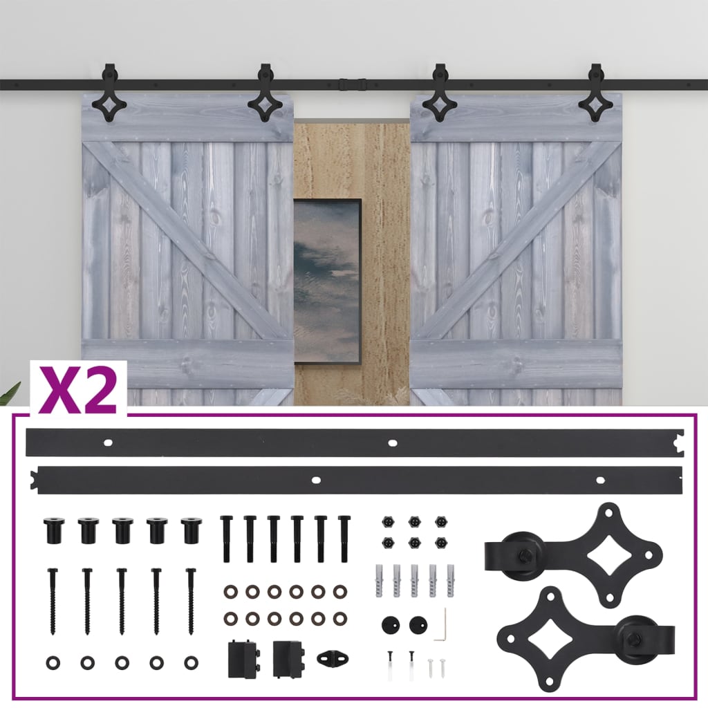 Liukuovi asennustarvikkeineen 80x210 cm täysi mänty harmaa - Harrastajankoti.fi